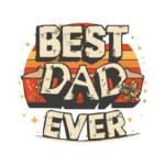 Flat design vector happy fathers day best dad ever daddy daughter ...