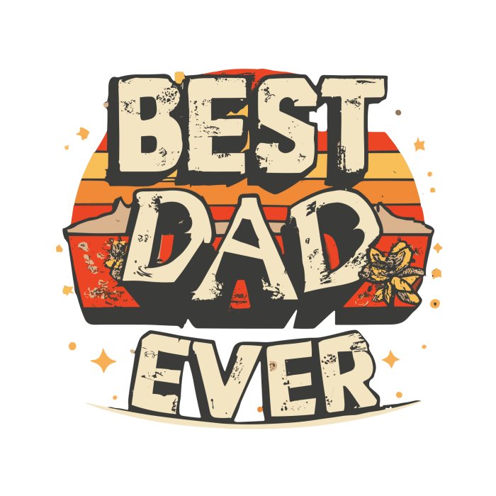 Flat design vector happy fathers day best dad ever daddy daughter ...